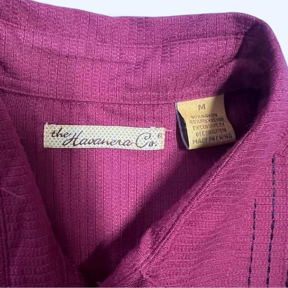 Black & Red Havanera Co Relaxed/Bowling/Cuban Button up - Picture 3 of 6